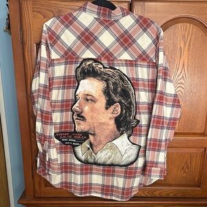 Morgan Wallen upcycled flannel tee made by me One of a Kind